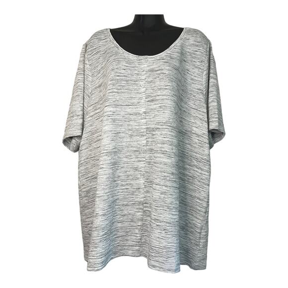 Lane Bryant 22/24 Perfect Faux Button Embellished Ribbed Knit Scoop Neck Tee - Picture 1 of 10